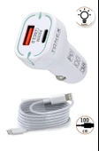 Tonex 38w 2 Girişli Type-C To Lightning Kablolu Araç Şarjı Işıklı LA-38W - 5 ADET - 2