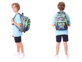 Kaukko Çanta Dinazor Desenli Erkek Çocuk Siyah Yeşil Okul Çantası ve Thermo Beslenme Çantası Takımı (L5266+L7266) thumbnail 3