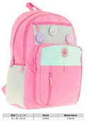 Kauko Holiday Kız Çocuk Altı Bölmeli Rozetli Okul Sırt Çantası - Pembe - K1828 thumbnail 4