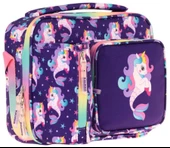 Kaukko Kız Çocuk, Mor Çok Renkli, Unicorn ve Denizkızı Isı Yalıtımlı Üç Bölmeli (Matara Cepli) Okul Beslenme Çantası L7228 thumbnail 1