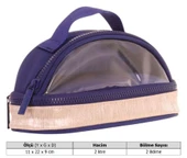 Kaukko Crescent Taşıma Saplı Kız Çocuk İki Gözlü Kalemlik - Lacivert, Şeffaf Cepli - K2725 thumbnail 3