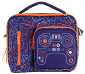Kaukko Erkek Çocuk, Lacivert Turuncu, Oyun Temalı Isı Yalıtımlı Üç Bölmeli (Matara Cepli) Okul Beslenme Çantası L7281 - 2