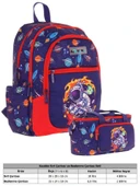 Kaukko Çanta Astronot Desenli Erkek Çocuk Lacivert Kırmızı Okul Çantası ve Thermo Beslenme Çantası Takımı (L5267+L7267) thumbnail 2