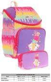 Kaukko Kırmızı Mor, Dondurma Temalı, Kız Çocuk Okul Çantası ve Kalem Çantası Seti - L5247+L8247 thumbnail 2