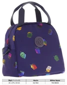 Kaukko Kız Çocuklarına Özel Lacivert Yaprak Baskılı Beslenme Çantası (Isı Yalıtımlı) (K9053) thumbnail 3