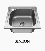 SİNKON Paslanmaz Krom Evye 40X50 Ankastre Eviye Sol Delikli thumbnail 1