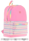 Kaukko Brush Üç Bölmeli Kız Çocuk Pembe Çok Renkli Okul Çantası - K1823 thumbnail 4