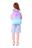 Kaukko Rainbow Kız Çocuk Üç Bölmeli İlkokul ve Ortaokul Çantası - Mor Turkuaz Renk Geçişli - K1799 - 6