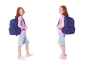 Kaukko Shine Lacivert Yaprak Desenli Kız Çocuk Üçlü Okul Çanta Seti thumbnail 3