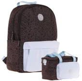 Kaukko Double Color Kız Çocuk Okul Sırt Çantası ve Beslenme Çantası Seti - Siyah Mavi thumbnail 1