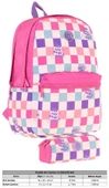 Kaukko Nature Dama Desenli Pembe Kız Çocuk Okul Çantası ve Kalemlik Okul Seti thumbnail 2