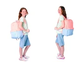 Kaukko Quick Üçlü Kız Çocuk Okul Çanta Seti - Somon - Kapitone Detaylı - 4