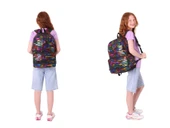 Kaukko Shine Kız Çocuk Zebra Desenli Siyah Çok Renkli İlkokul, Ortaokul Sırt Çantası ve Kalemlik Seti thumbnail 3