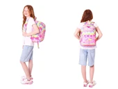 Kaukko Kids Kız Çocuk Okul Çantası ve Isı Yalıtımlı Beslenme Çantası Seti (L5232+L7232) Dondurma Baskılı - Pembe Sarı thumbnail 3