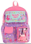 Kaukko Kız Çocuk Peluş Flamingolu İlkokul Okul Sırt Çantası - Mor Pembe - L5240 thumbnail 2