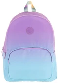 Kaukko Rainbow Kız Çocuk Üç Bölmeli İlkokul ve Ortaokul Çantası - Mor Turkuaz Renk Geçişli - K1799 - 2