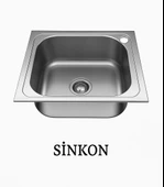 SİNKON Paslanmaz Krom Evye 40X50 Ankastre Eviye Sağ Delikli thumbnail 3