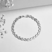 14 Ayar Altın Kaplama İtalyan Gösterişli ve Hafif Gümüş Bileklik - BP00104 - 6