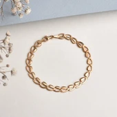 14 Ayar Altın Kaplama İtalyan Gösterişli ve Hafif Gümüş Bileklik - BP00104 - 5