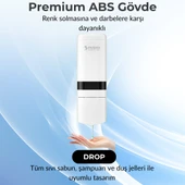 Mulpex 480 ml Beyaz Duvara Monte Sıvı Sabun Dispenseri | Premium Kalite ABS Gövde, Anahtarlı, Şık ve Güvenli - 3