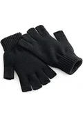 Erkek Kısa Parmaksız Triko Eldiven - Siyah thumbnail 3