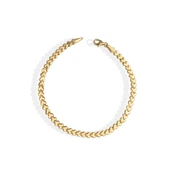 14 Ayar Altın Kaplama Zarif Birbirine Geçmeli Kalp Gümüş Bileklik - BP00106 thumbnail 4