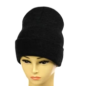 Kışlık Tam Kalıp Çocuk Triko Bere - Siyah thumbnail 3