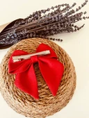 TÜRK Bayrağı ve Atatürk imza Motifli Fiyonk Toka - Kırmızı thumbnail 5