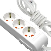 3'lü 3 metre kablolu grup priz anahtarsız "çocuk korumalı" thumbnail 1