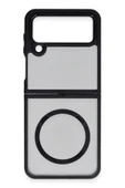 Samsung Galaxy Z Flip 4 Kılıf Blur Fold Magsafe Kapak - Mat Siyah - 1