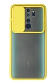 Xiaomi Redmi Note 8 Pro Kılıf Palm Buzlu Kamera Sürgülü Silikon - Sarı - 1