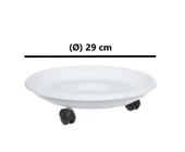 Omnipazar SO-TT02 Tekerlekli Saksı Tabağı No 2 Beyaz 3 Adet thumbnail 2