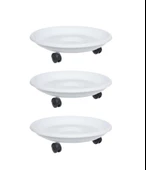 Omnipazar SO-TT02 Tekerlekli Saksı Tabağı No 2 Beyaz 3 Adet thumbnail 1