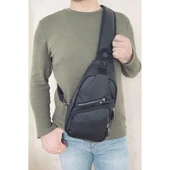 Lederax Ld177 Yıkama Deri Çift Taraf Askılı Göğüs Çantası Bodybag - 1