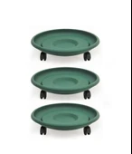 Omnipazar SO-TT02 Tekerlekli Saksı Tabağı No 2 Yeşil 3 Adet thumbnail 1