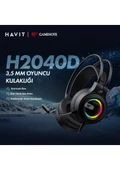 Havit Gamenote H2040D Rgb Aydınlatmalı Mikrofonlu Gaming Oyuncu Kulaklığı - 3.5mm Jack + USB - 2