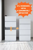 AEKA Ae-2034 Galata 4 Çekmeceli Patentli Beyaz Şifonyer Yatak Odası Bebek Odası Komodin thumbnail 1