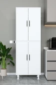 AEKA Ae-2086 Bala Beyaz Çok Amaçlı Mutfak Dolabı&banyo Dolabı, Kiler, 4 Kapaklı, Raflı, Ayaklı - 4