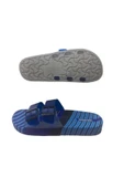 GEZER Erkek Lacivert-Mavi Çift Tokalı Kaymaz Taban Günlük Yürüyüş Terlik thumbnail 3