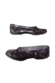 Emek Lastik Kadın Siyah-Mor Çiçek Desenli Kaymaz Taban Iş Ayakkabısı Kkk8545 - 1