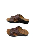 Akım Ak015-10 Erkek Kahverengi Ortapedik Taban Günlük Terlik Sandalet - 5