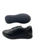 N S R Erkek Siyah Lastikli Deri Ortopedik Taban Günlük Şık Ayakkabı NSR421-98 thumbnail 4