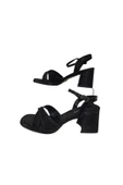 erbay shoes Kadın Kare burun Platform Sandalet Siyah Simli Çapraz Bantlı Ayakkabı thumbnail 5