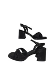 erbay shoes Kadın Kare burun Platform Sandalet Siyah Simli Çapraz Bantlı Ayakkabı thumbnail 1