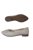 Shoes La Meira Shoes Kadın Krem V Tokalı Günlük Şık Babet Lmra310-23 - 5