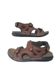 ALC Eren Koyu Kahve Rahat Taban Ayarlanabilir Cırtlı Erkek Sandalet ALC789-14 thumbnail 1