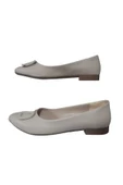 Shoes La Meira Shoes Kadın Krem V Tokalı Günlük Şık Babet Lmra310-23 - 4