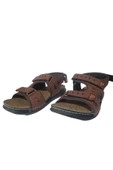 ALC Eren Koyu Kahve Rahat Taban Ayarlanabilir Cırtlı Erkek Sandalet ALC789-14 thumbnail 2