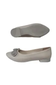 Shoes La Meira Shoes Kadın Krem Taş Fiyonklu Günlük Şık Babet Lmra210-663 - 2