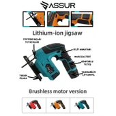 Assur Profesyonel 12 V Çift Akülü Şarjlı Dekupaj Testere Makinesi - 2